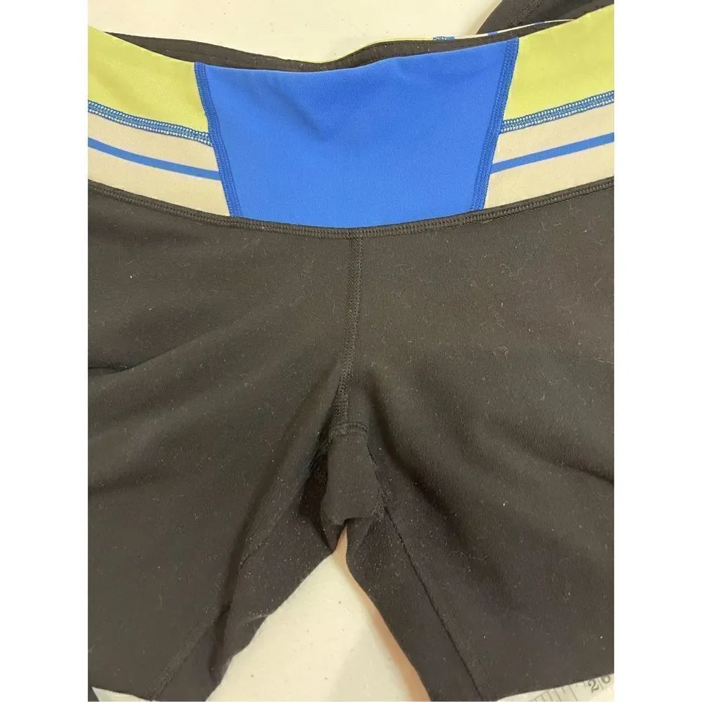 Lululemon women’s three 3 pair leggings capris black blue lot bundle